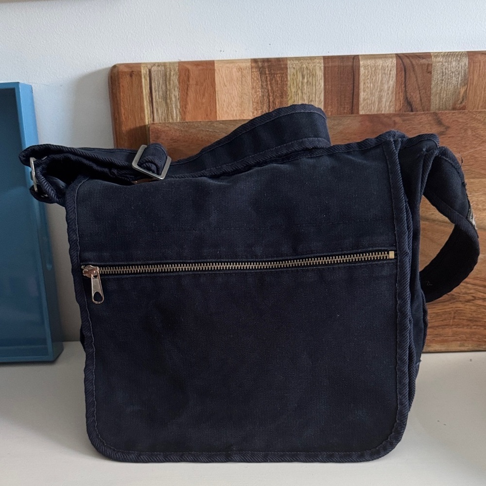 Marimekko Canvas Messenger Shoulder Dark Navy Bag Unisex